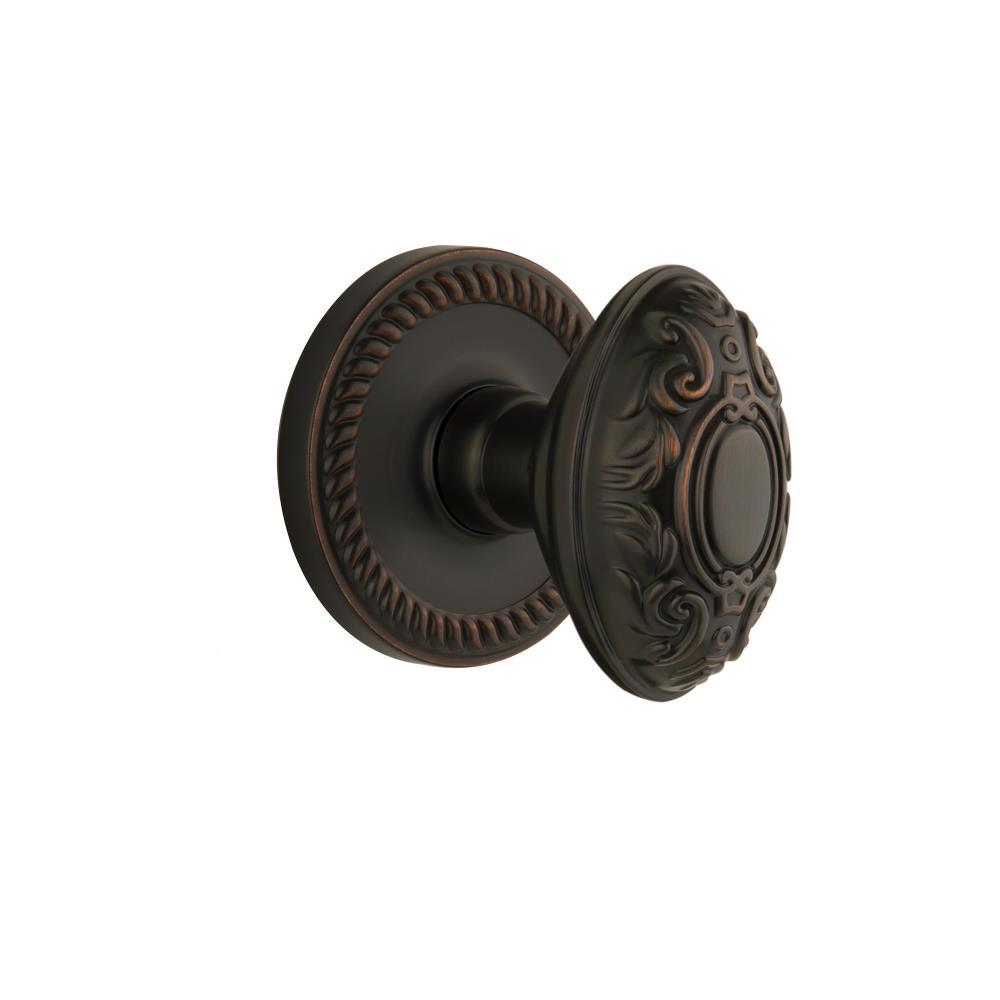 Grandeur by Nostalgic Warehouse NEWGVC Privacy Knob - Newport Rosette with Grande Victorian Knob in Timeless Bronze